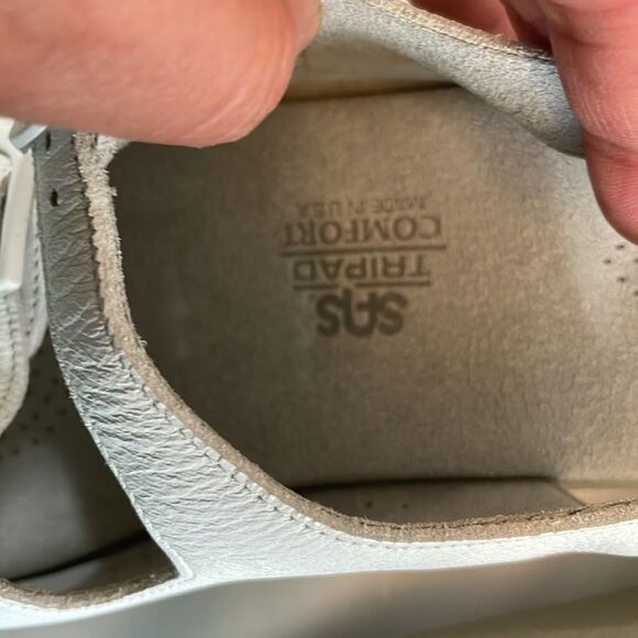 SAS WHITE LEATHER SANDALS.  TRIPAD COMFORT.  NEW. - Picture 7 of 9